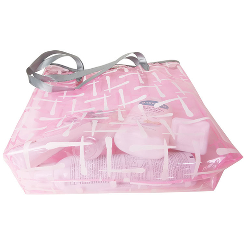 PVC Shopping Bag with Leather Handle