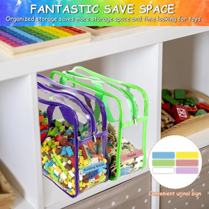 MECO Clear PVC Storage Tote Bag Waterproof Transparent Toy Organizer Bag with Handles Hot Sale