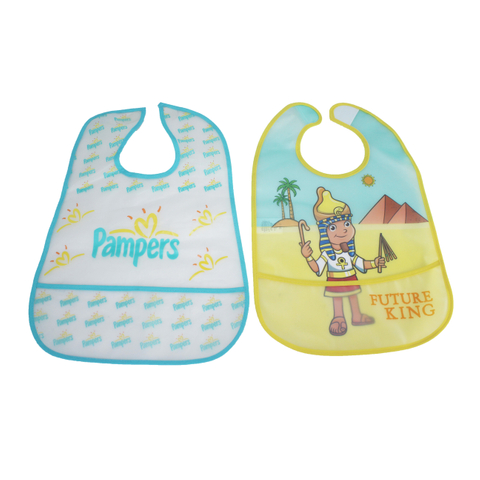 Baby Waterproof Toddler Bib With Crumb Catcher Pocket