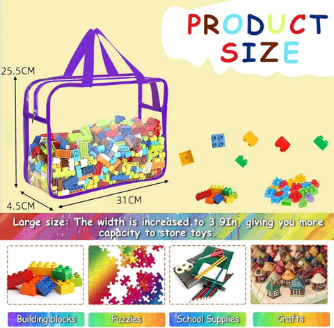 MECO Clear PVC Storage Tote Bag Waterproof Transparent Toy Organizer Bag with Handles Hot Sale