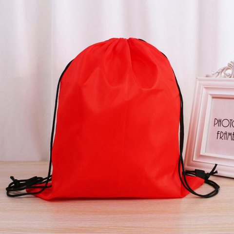 Large String Drawstring Backpack Cinch Sack Gym Bag Tote Shopping Sport