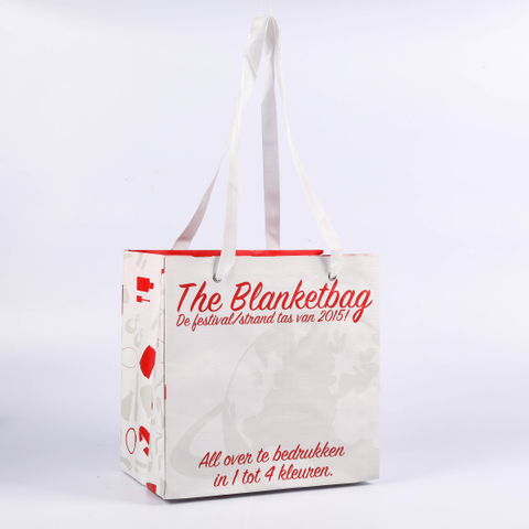 MECO Custom 4 Color Printed Laminated Non Woven Festival Beach Tote Bag