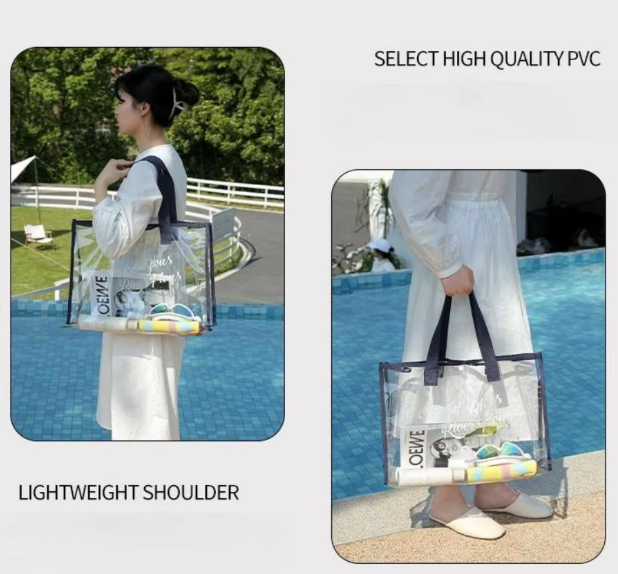 MECO Clear PVC Tote Bag Waterproof Beach Handbag Hot Sale