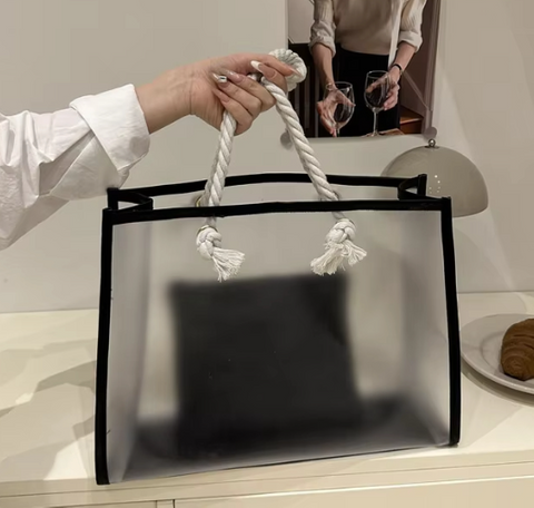 Clear PVC Tote Bag with Thick Rope Handles Waterproof Tote Hot Sale