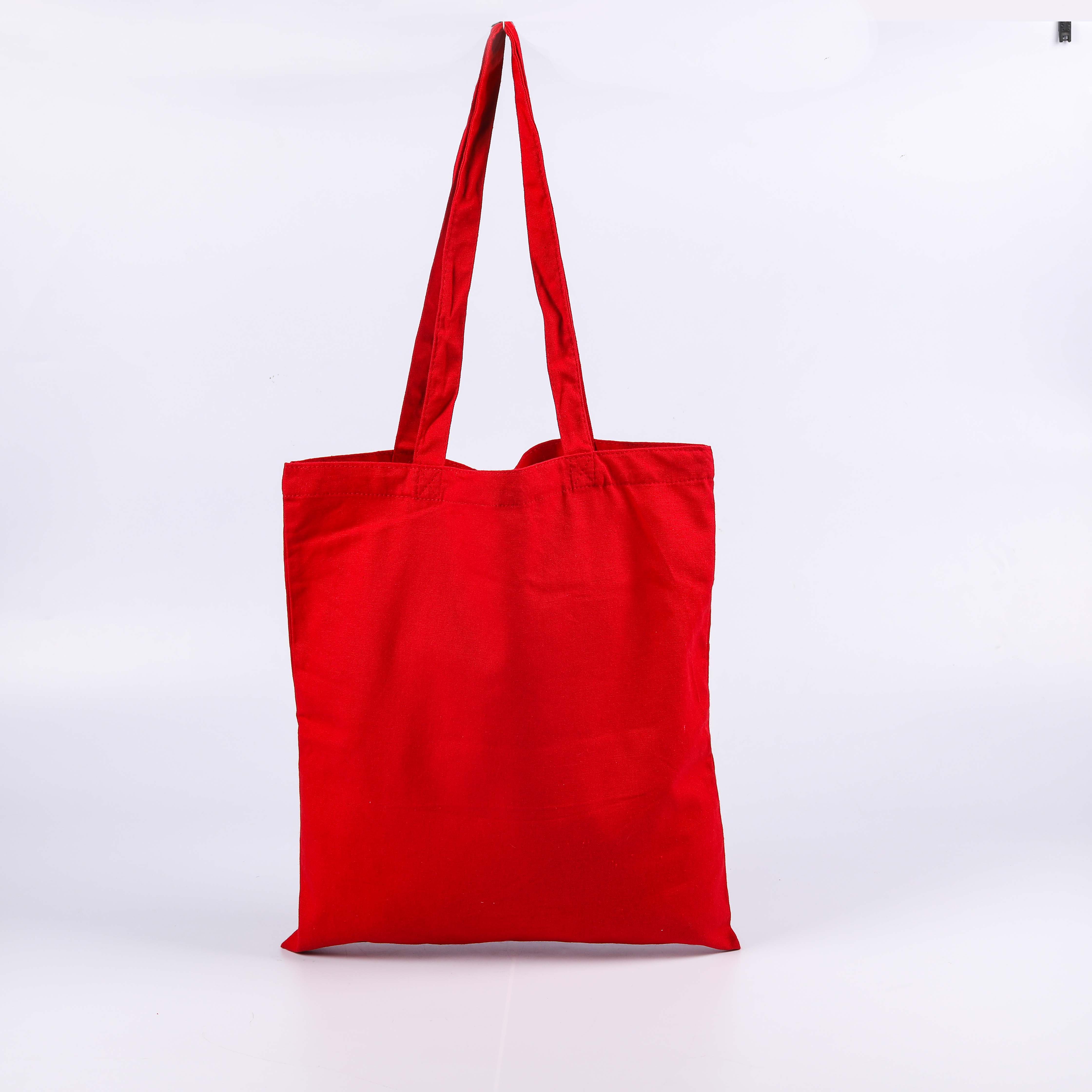 MECO Red Cotton Tote Bag with Animal Print