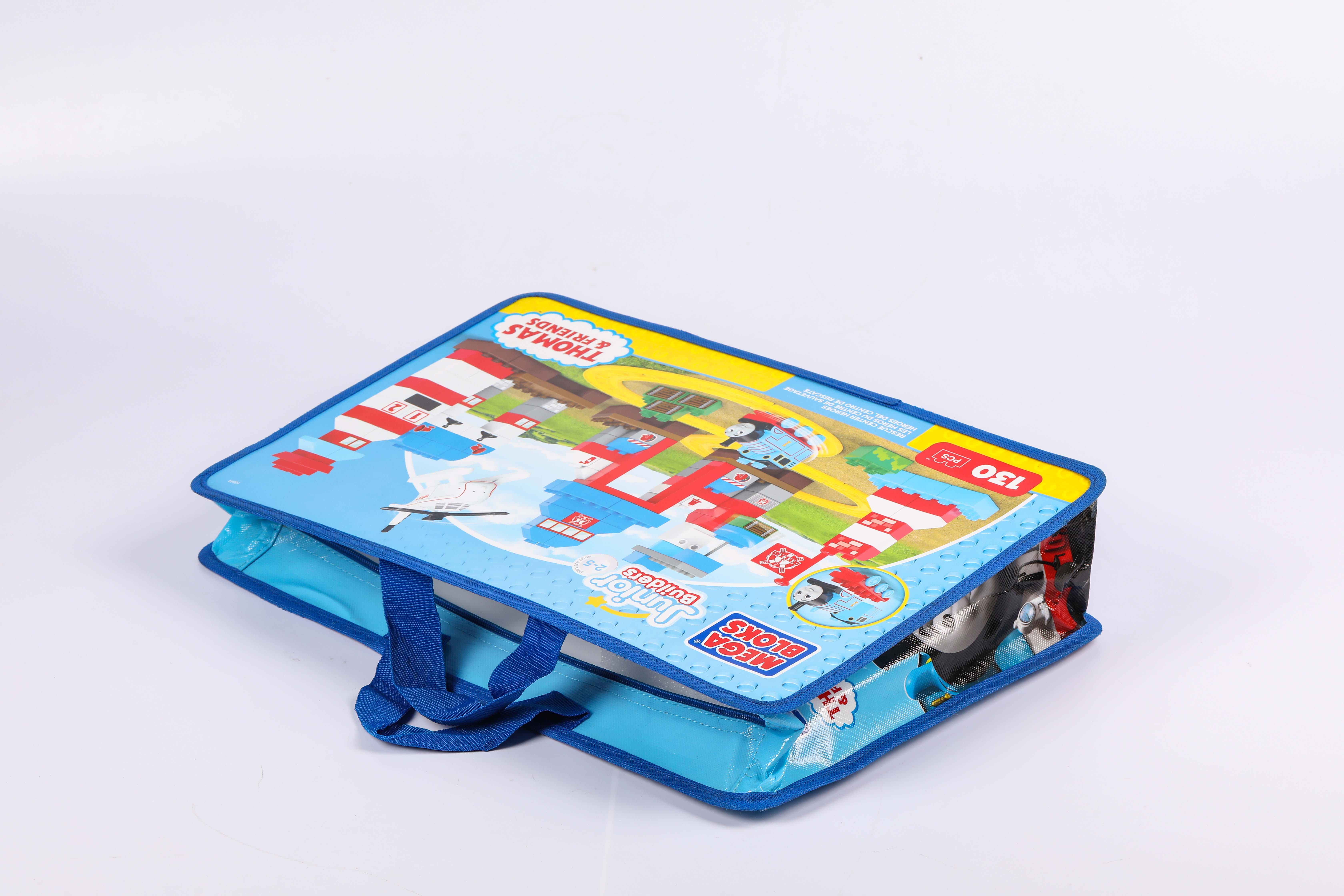 MECO Kids Toy Storage Bag Non-woven Organizer Tote with Handle