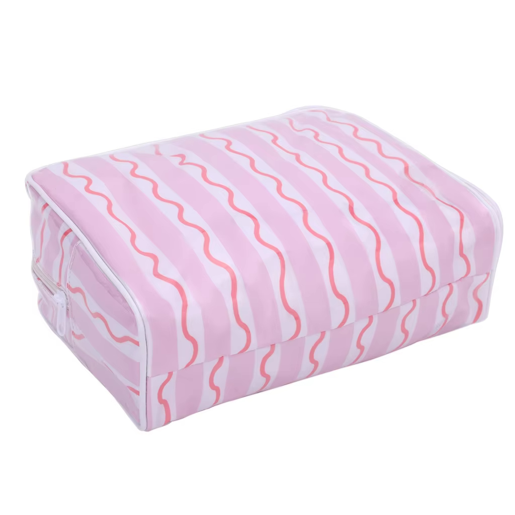 MECO Custom Printed PVC Cosmetic Bag Waterproof Clear Makeup Pouch with Monogram Hot Sale