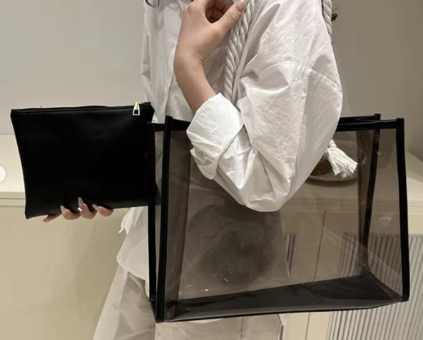 Clear PVC Tote Bag with Thick Rope Handles Waterproof Tote Hot Sale