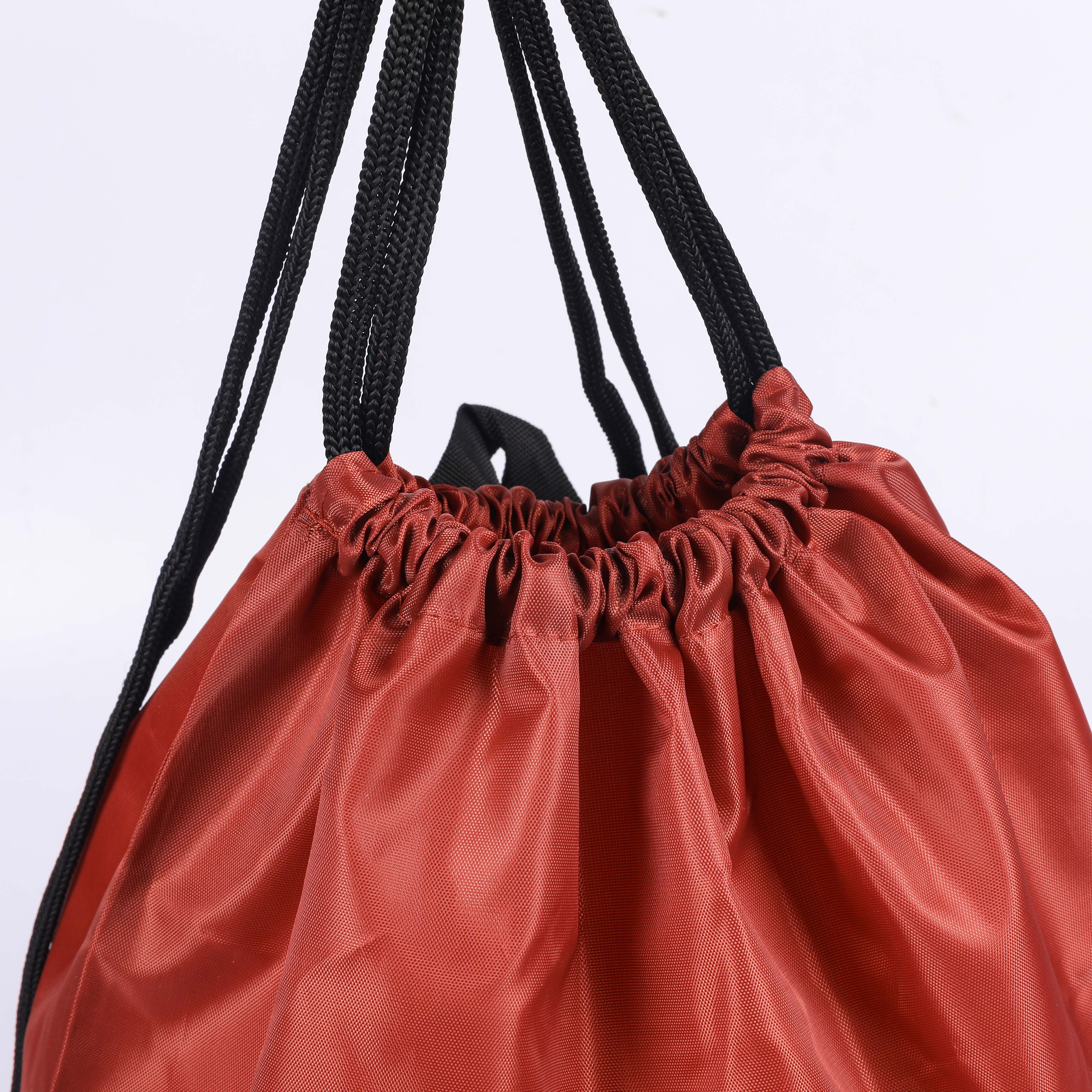 MECO Red Polyester Drawstring Bag with Paris Logo Print