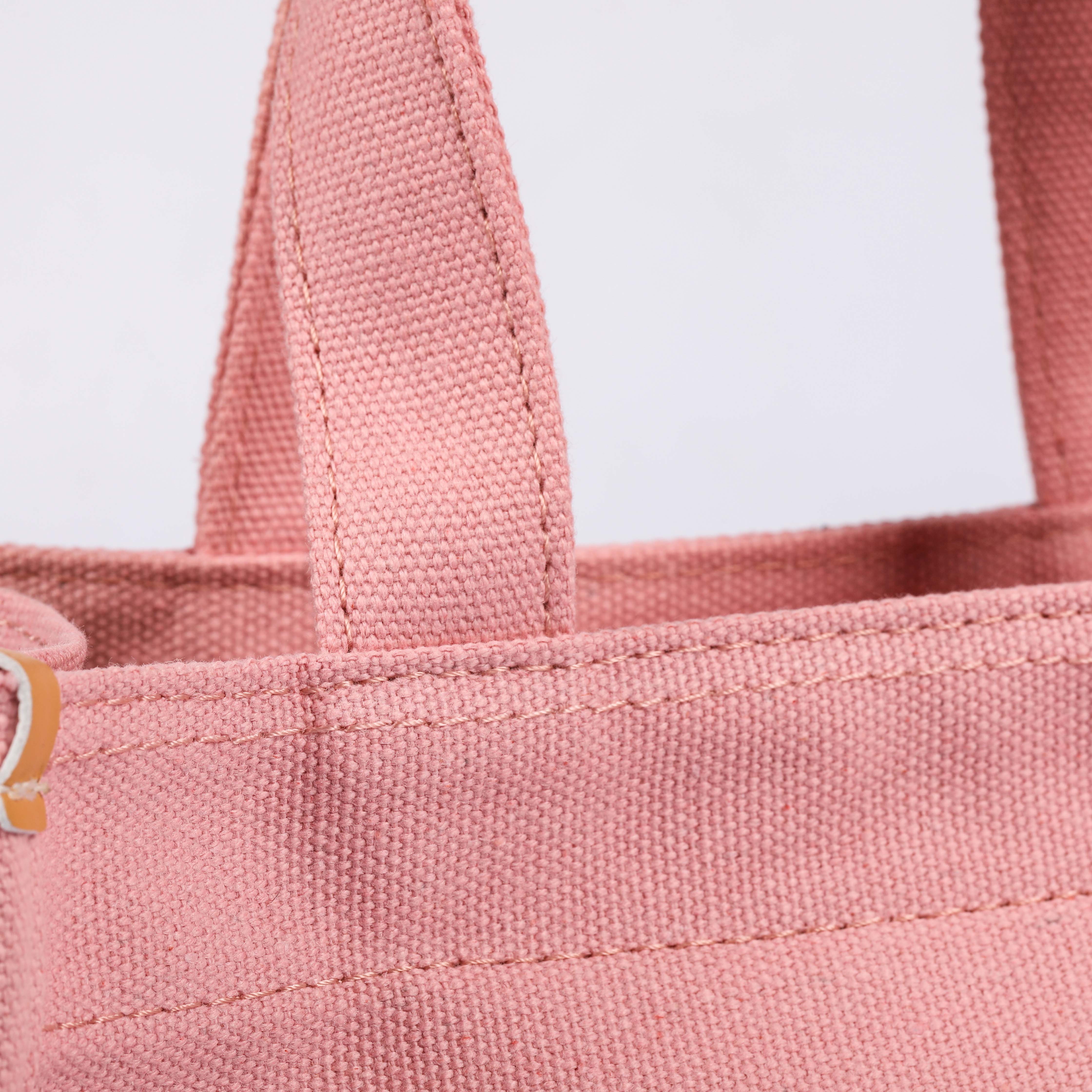 MECO Pink Canvas Crossbody Tote Bag with Custom Leaf Print