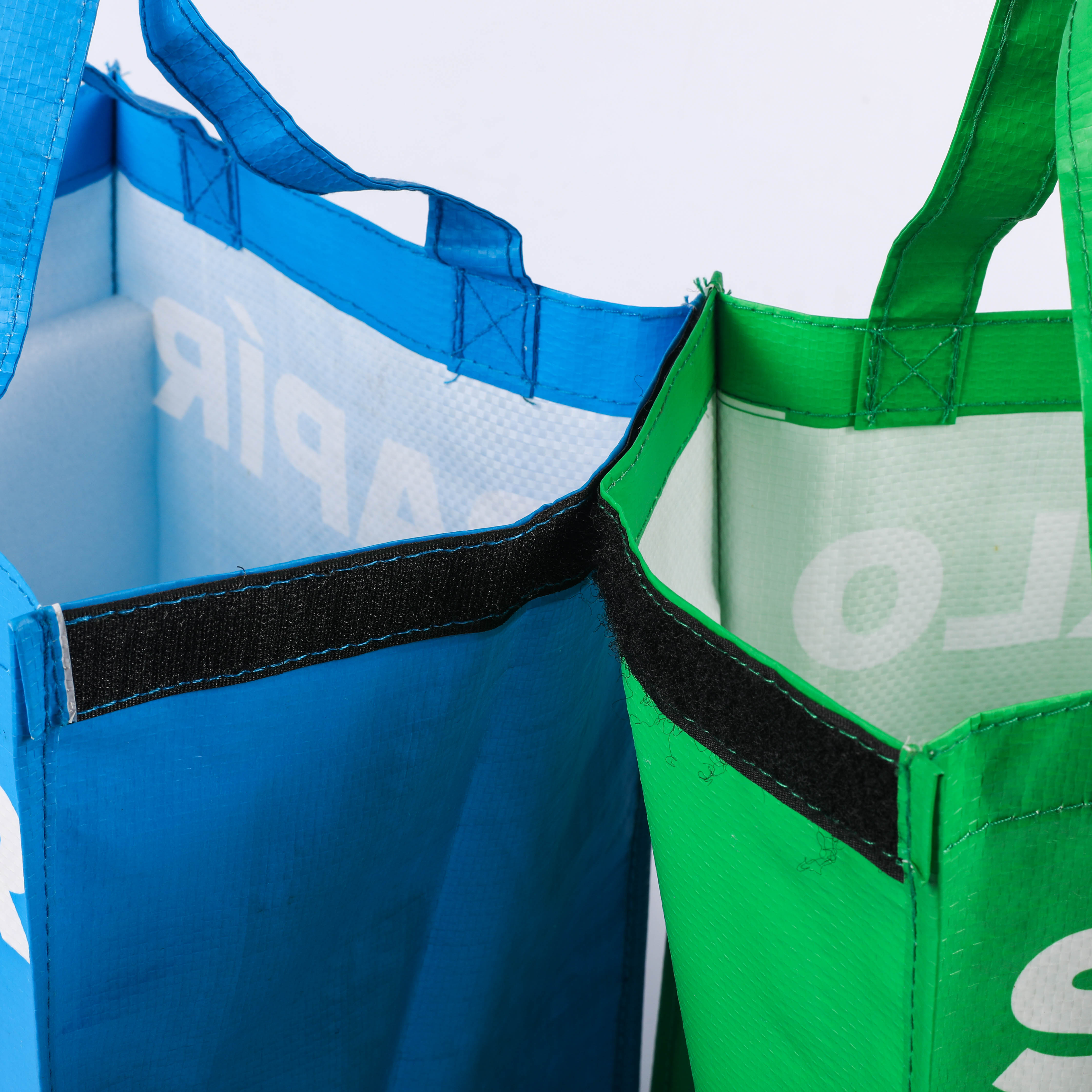 MECO Reusable PP Woven Recycling Sorting Bags with Velcro Closure